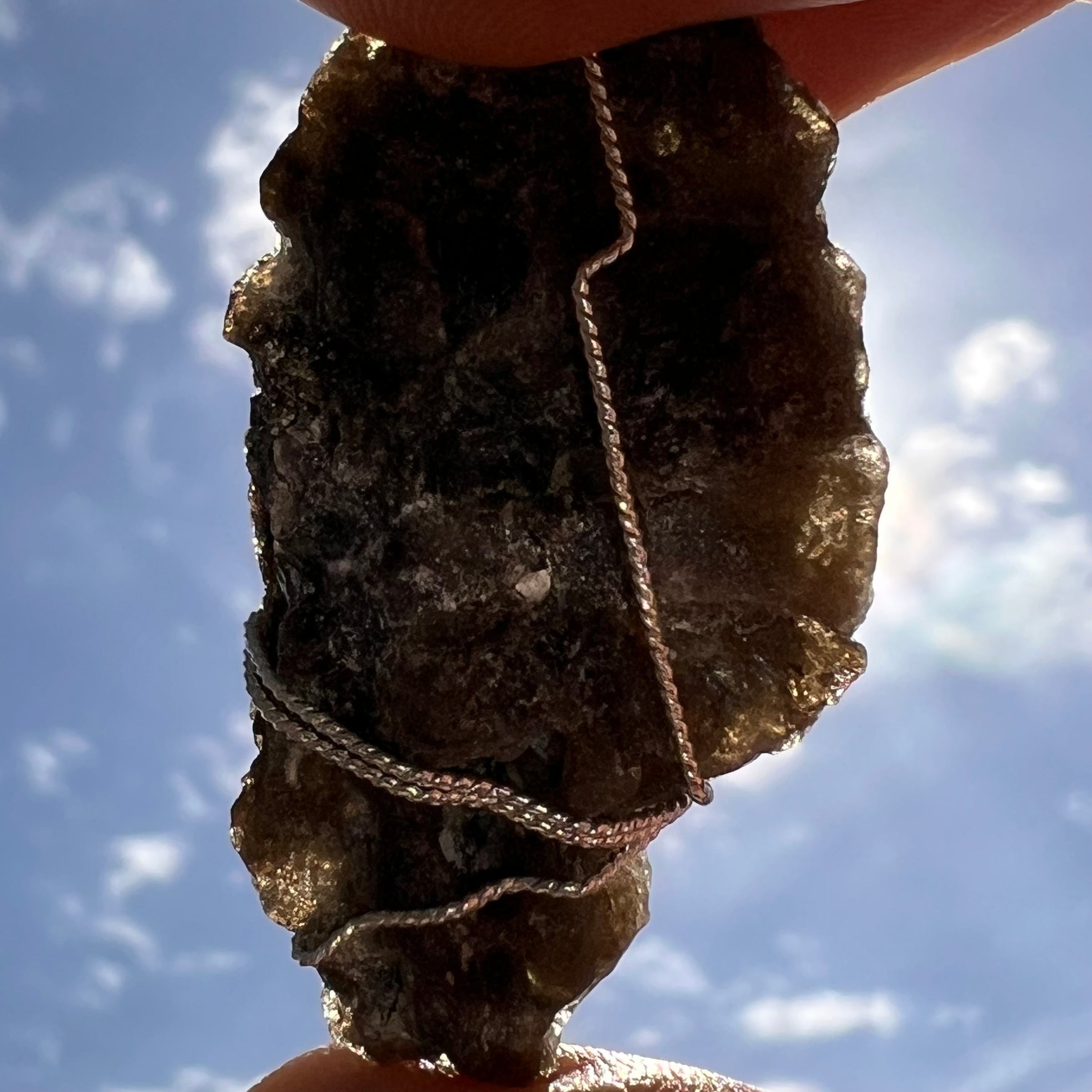 Darwinite Wire Wrapped Pendant Sterling Silver #3836-Moldavite Life