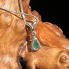 Emerald & Moldavite Necklace Sterling Silver #2494-Moldavite Life