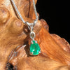 Emerald & Moldavite Necklace Sterling Silver #2497-Moldavite Life