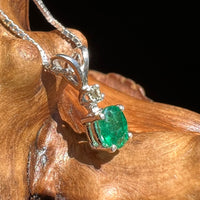 Emerald & Moldavite Necklace Sterling Silver #2500-Moldavite Life