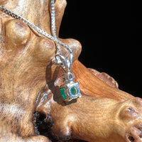 Emerald & Moldavite Necklace Sterling Silver #2501-Moldavite Life