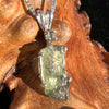 FLAG Raw + Faceted Moldavite Pendant Sterling Silver #2238-Moldavite Life