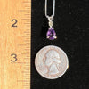 Faceted Amethyst & Moldavite Necklace Sterling Silver #2287-Moldavite Life