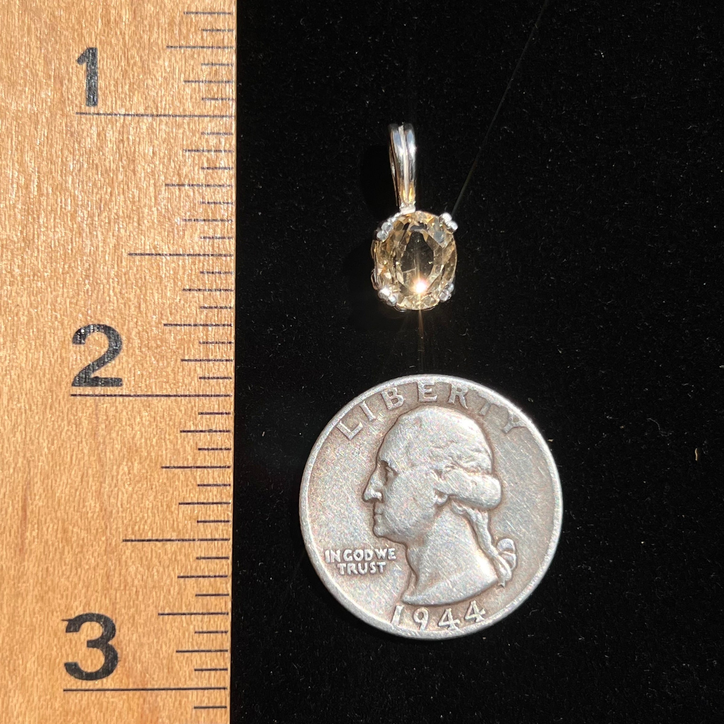 Faceted Citrine Oval Pendant Sterling Silver-Moldavite Life