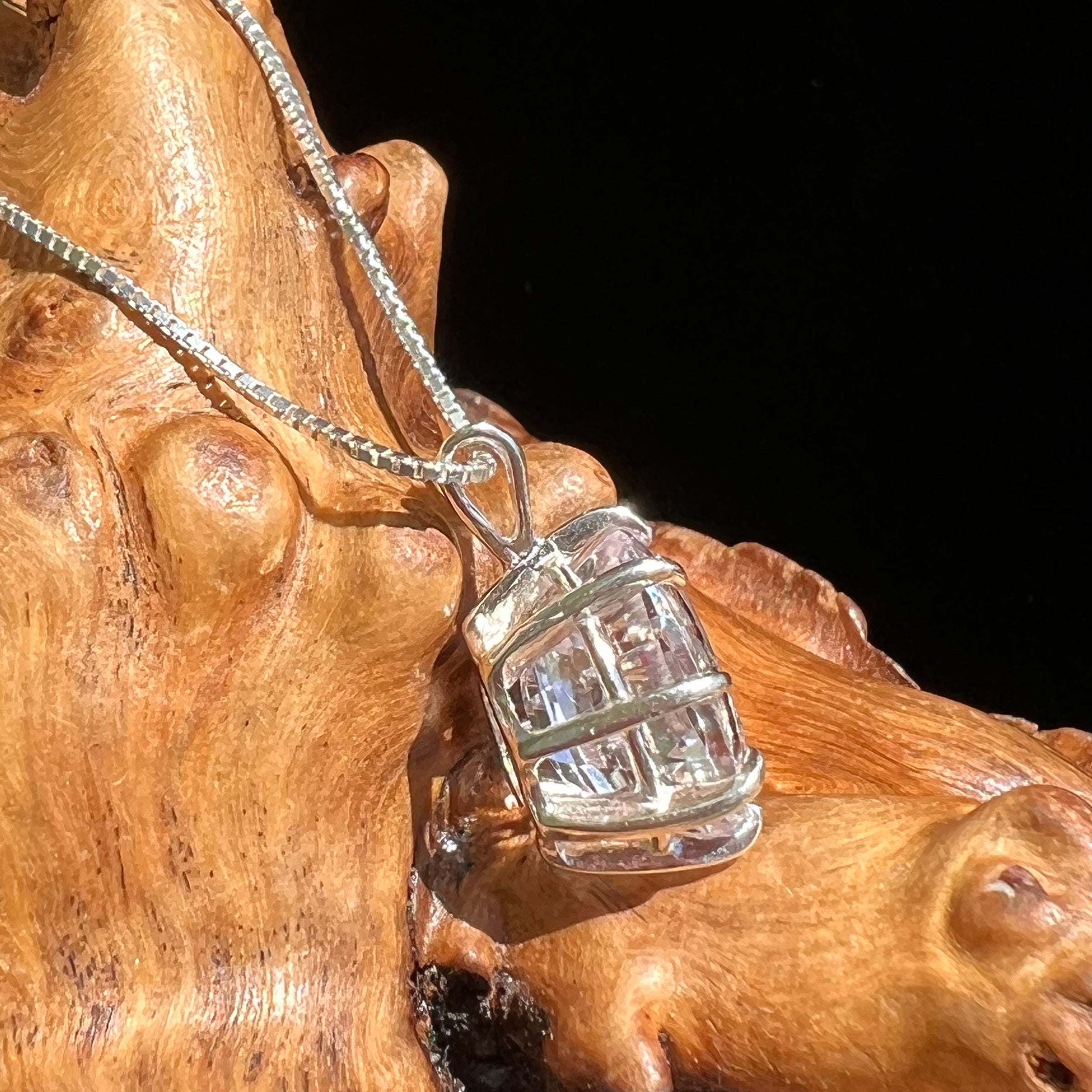 Faceted Kunzite Necklace Sterling Silver #1807-Moldavite Life