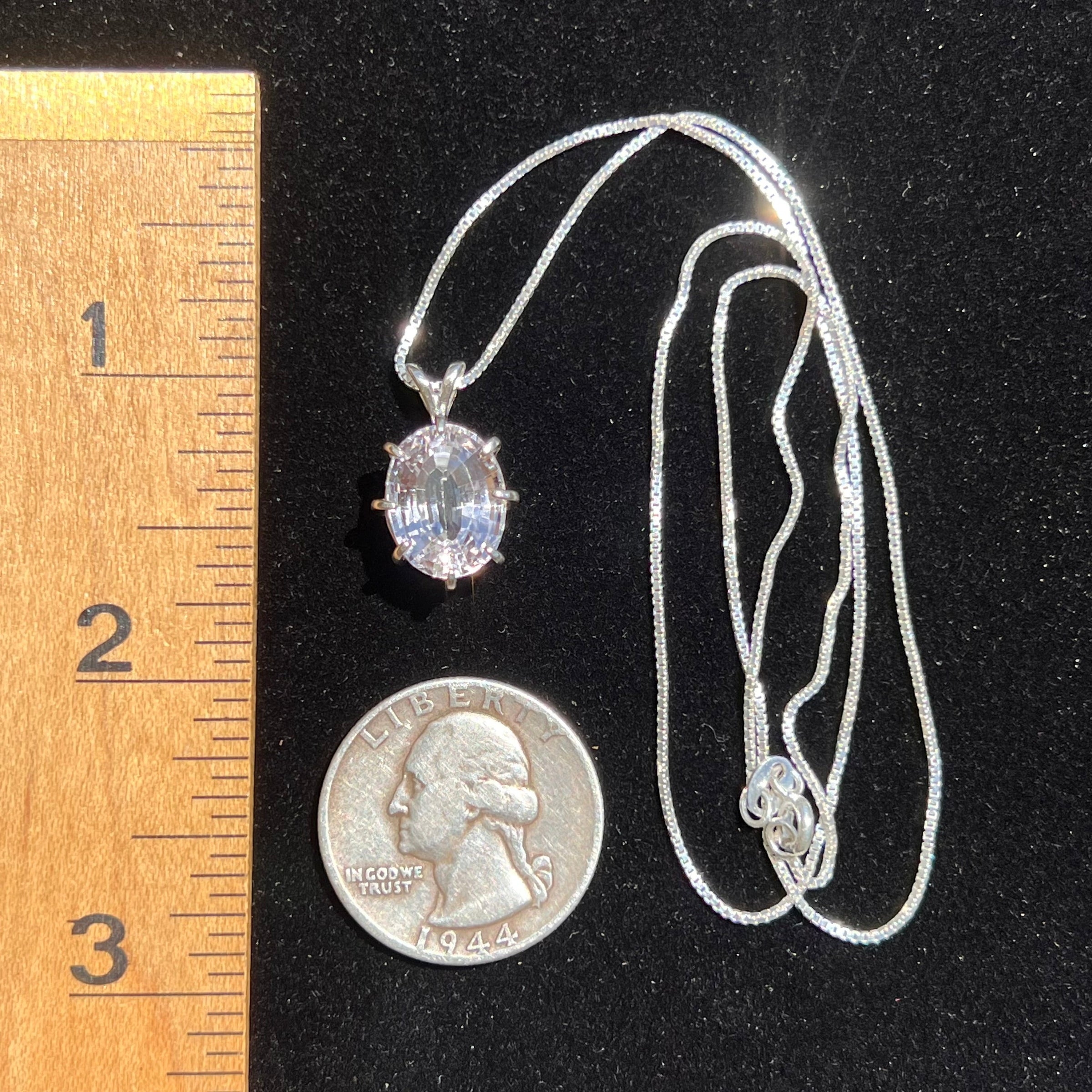 Faceted Kunzite Necklace Sterling Silver #1807-Moldavite Life