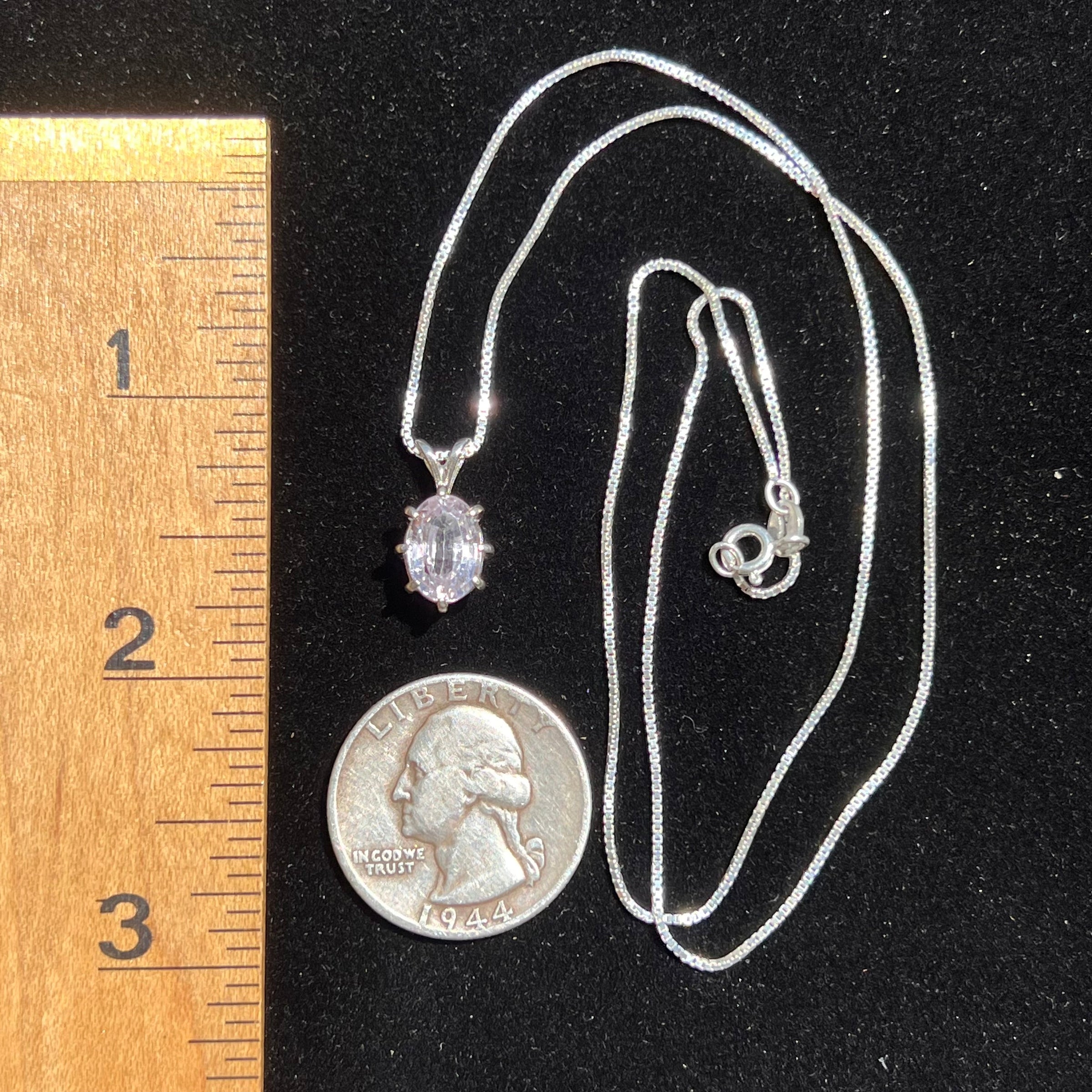 Faceted Kunzite Necklace Sterling Silver #1809-Moldavite Life