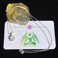 Faceted Libyan Desert Glass Necklace Sterling Silver #200-Moldavite Life