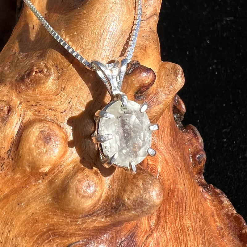 Faceted Libyan Desert Glass Necklace Sterling Silver #200-Moldavite Life