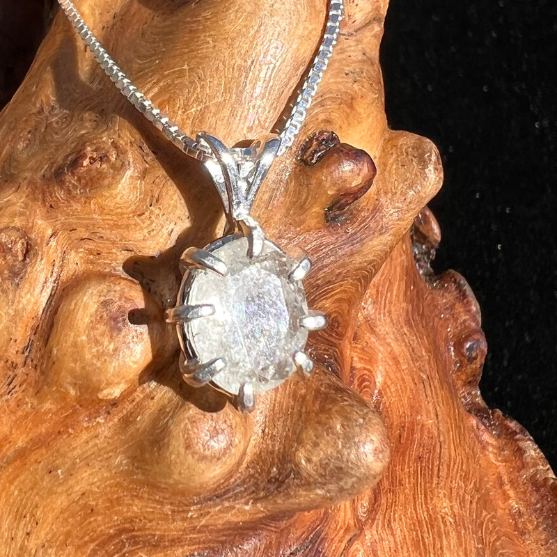 Faceted Libyan Desert Glass Necklace Sterling Silver #202-Moldavite Life