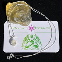 Faceted Libyan Desert Glass Necklace Sterling Silver #206-Moldavite Life