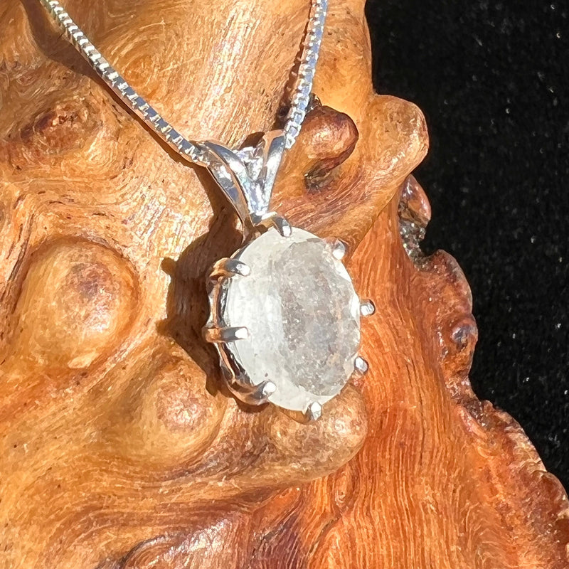 Faceted Libyan Desert Glass Necklace Sterling Silver #209-Moldavite Life