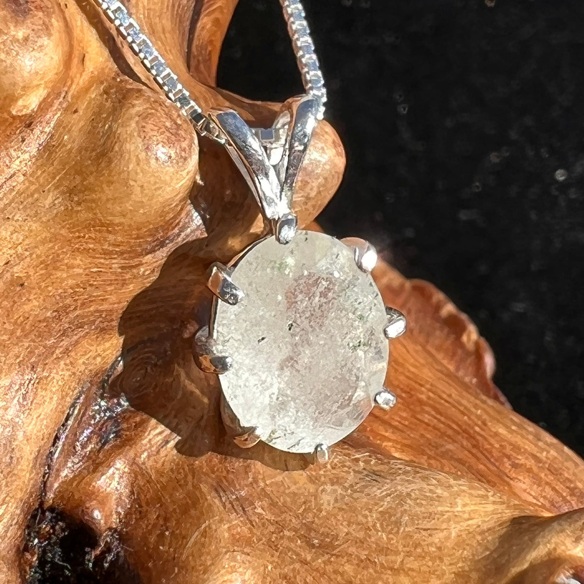 Faceted Libyan Desert Glass Necklace Sterling Silver #212-Moldavite Life