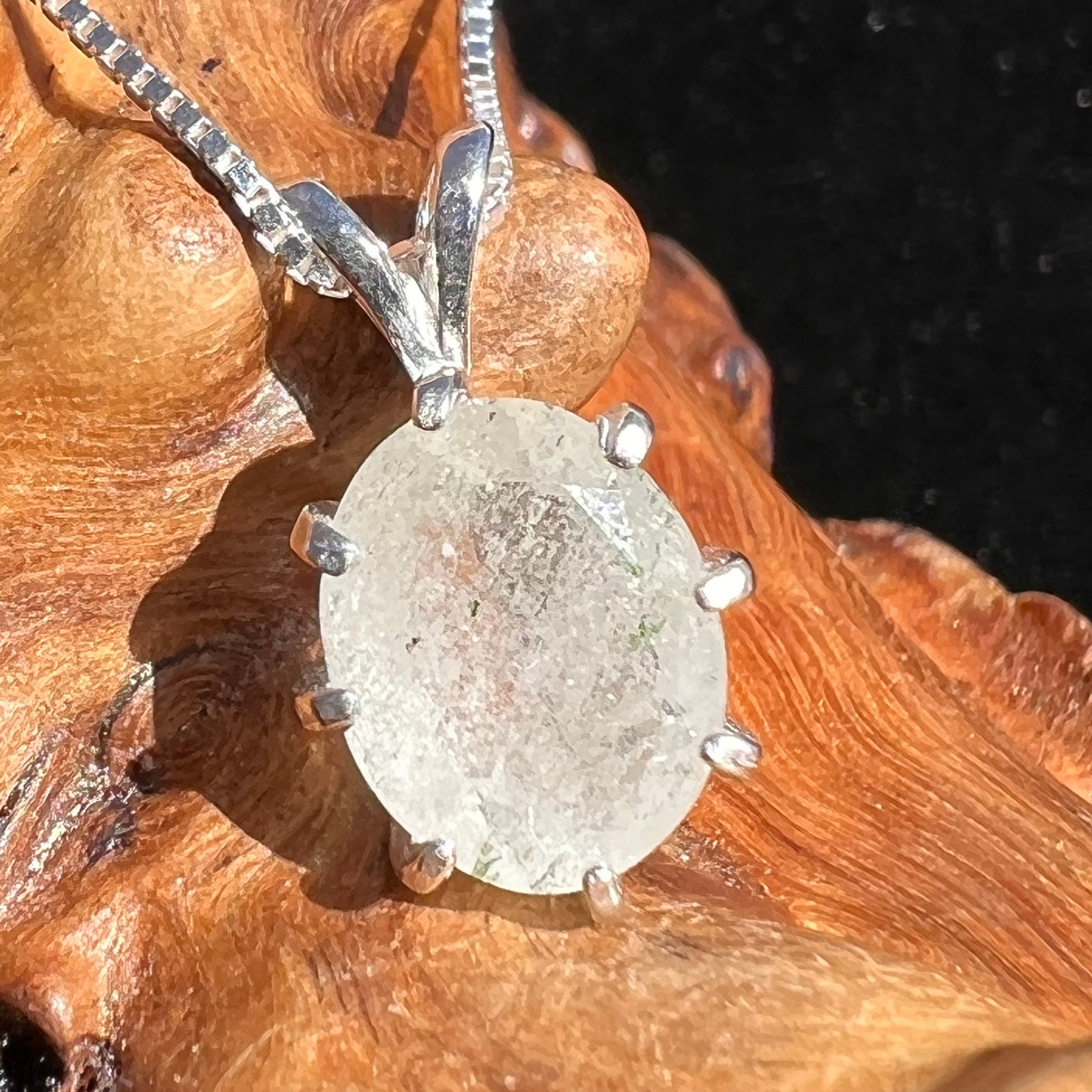 Faceted Libyan Desert Glass Necklace Sterling Silver #212-Moldavite Life