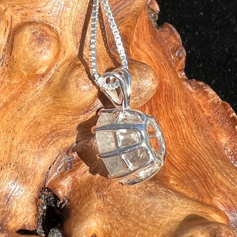 Faceted Libyan Desert Glass Necklace Sterling Silver #214-Moldavite Life