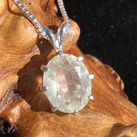 Faceted Libyan Desert Glass Necklace Sterling Silver #215-Moldavite Life