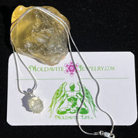 Faceted Libyan Desert Glass Necklace Sterling Silver #217-Moldavite Life