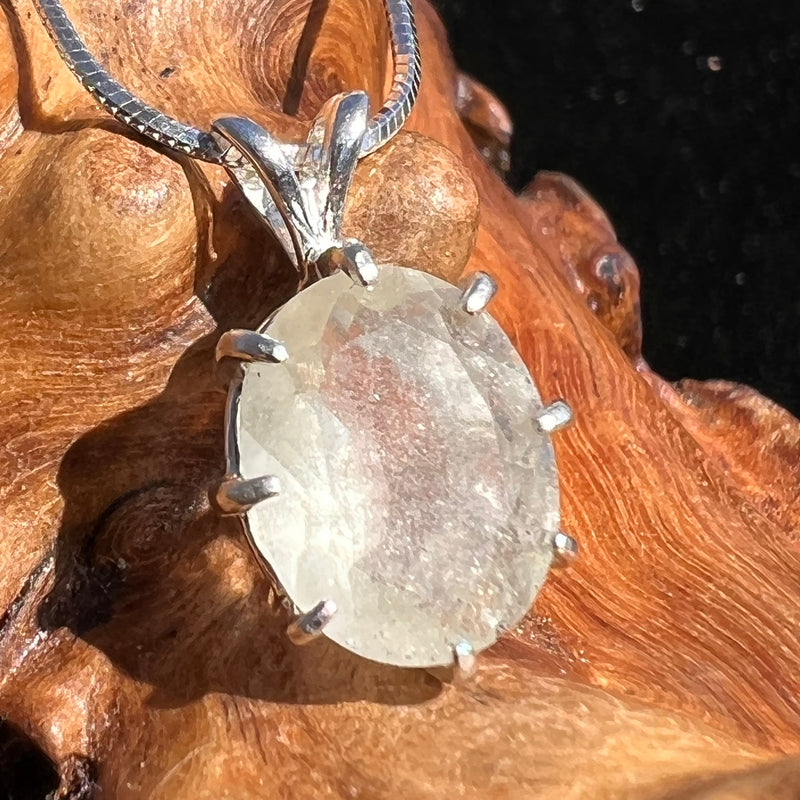 Faceted Libyan Desert Glass Necklace Sterling Silver #218-Moldavite Life