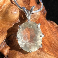 Faceted Libyan Desert Glass Necklace Sterling Silver #219-Moldavite Life