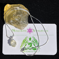 Faceted Libyan Desert Glass Necklace Sterling Silver #219-Moldavite Life