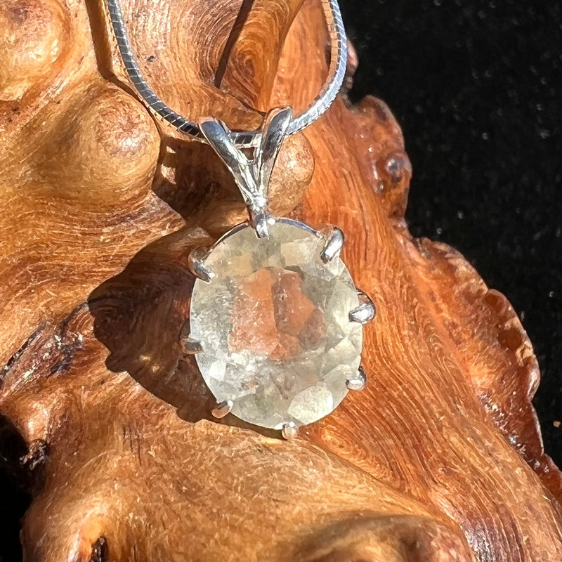 Faceted Libyan Desert Glass Necklace Sterling Silver #219-Moldavite Life