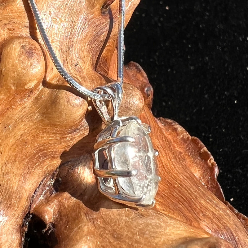 Faceted Libyan Desert Glass Necklace Sterling Silver #220-Moldavite Life