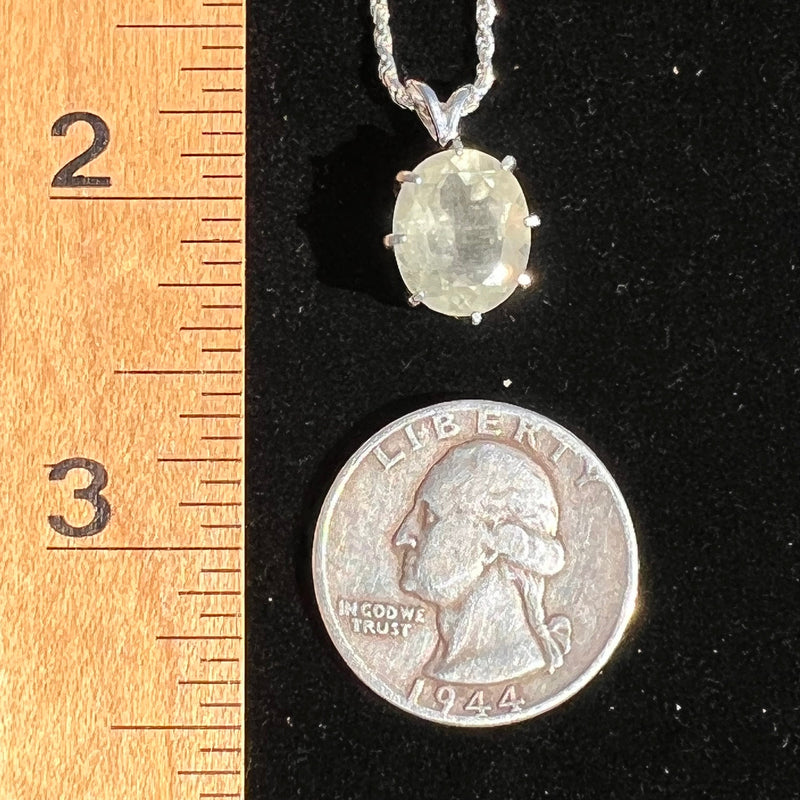 Faceted Libyan Desert Glass Necklace Sterling Silver #223-Moldavite Life