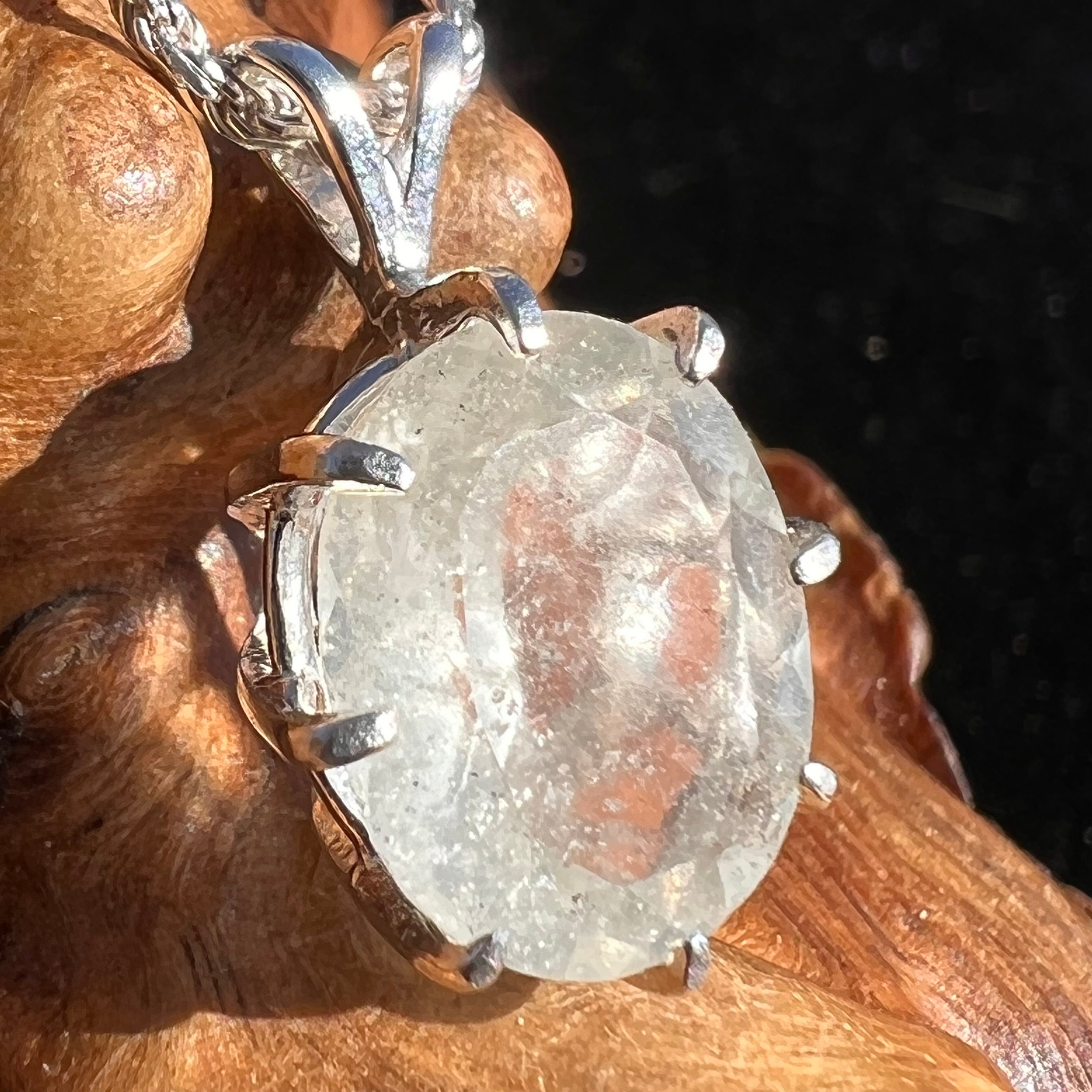Faceted Libyan Desert Glass Necklace Sterling Silver Moldavite Life