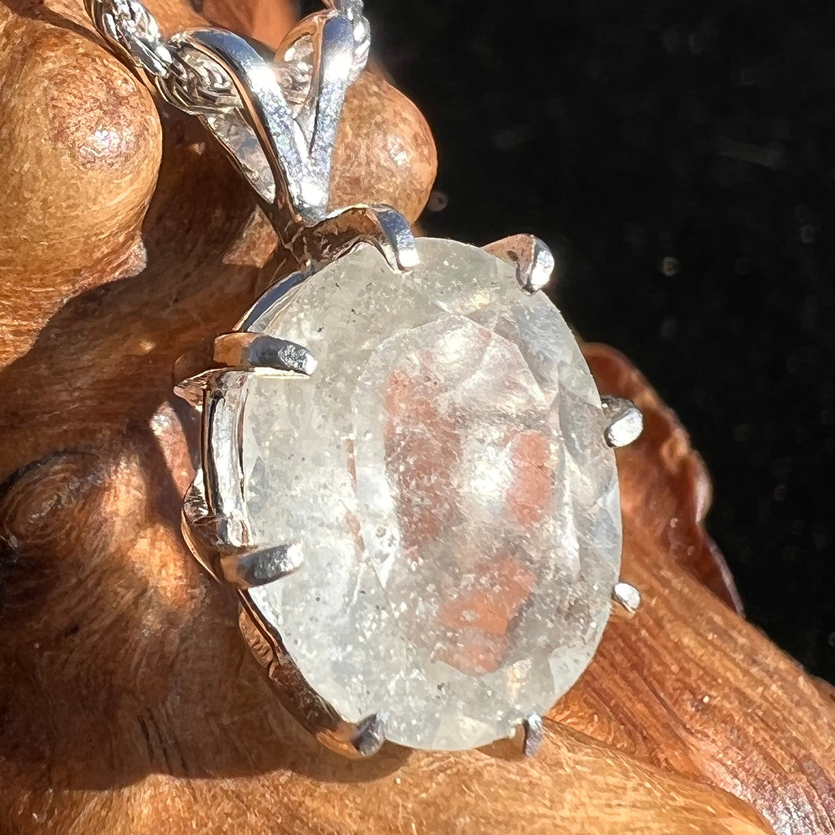 Faceted Libyan Desert Glass Necklace Sterling Silver #225-Moldavite Life