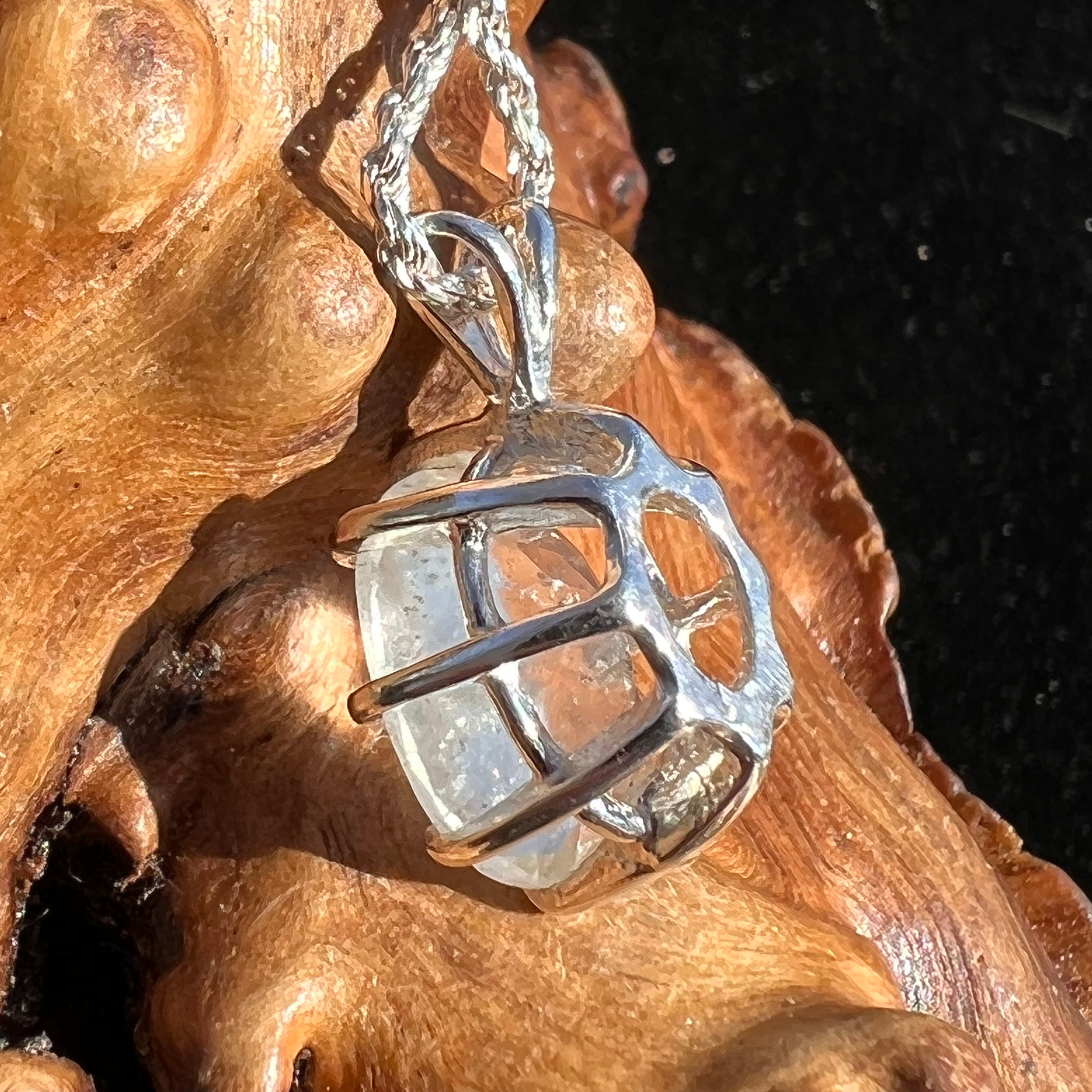Faceted Libyan Desert Glass Necklace Sterling Silver | Moldavite Life