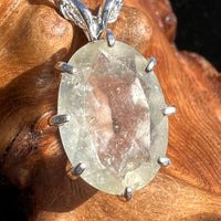 Faceted Libyan Desert Glass Necklace Sterling Silver #226-Moldavite Life