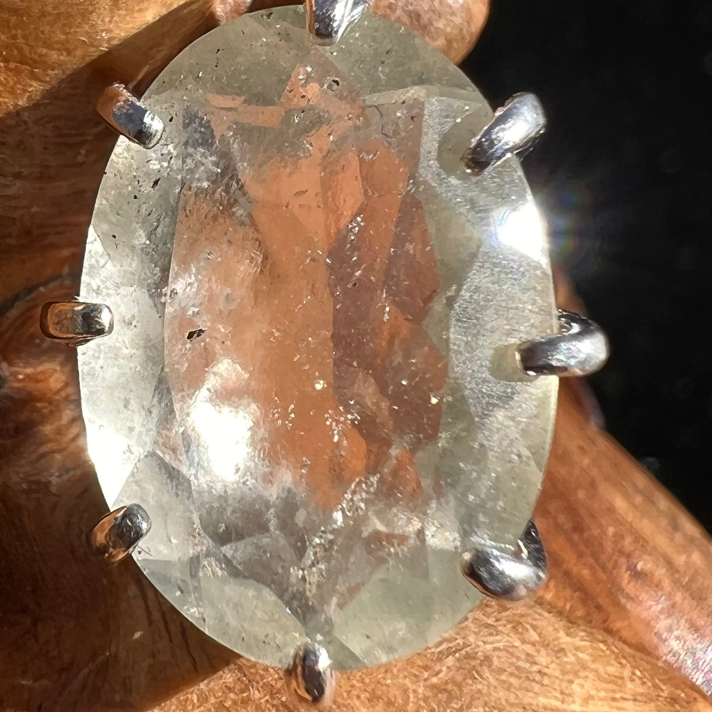 Faceted Libyan Desert Glass Necklace Sterling Silver #226-Moldavite Life