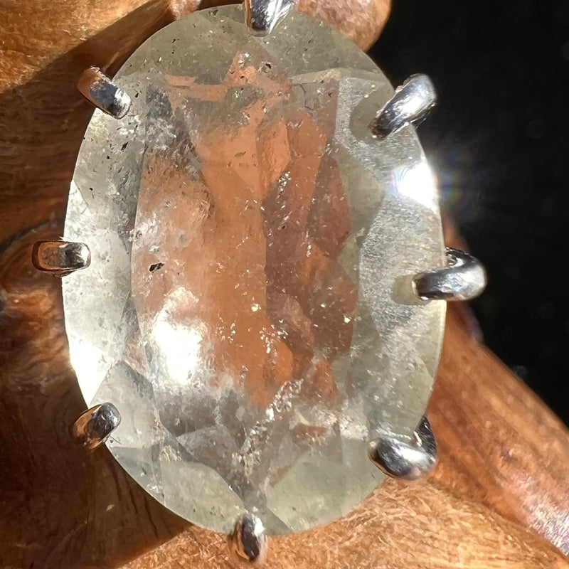 Faceted Libyan Desert Glass Necklace Sterling Silver #226-Moldavite Life