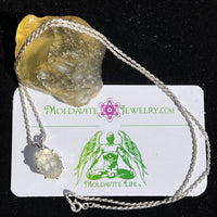 Faceted Libyan Desert Glass Necklace Sterling Silver #226-Moldavite Life