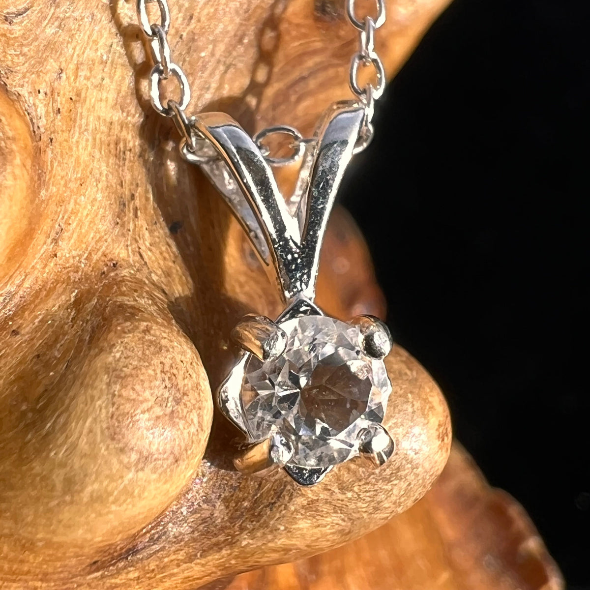 Faceted Petalite Gem Necklace Sterling Silver #4001-Moldavite Life