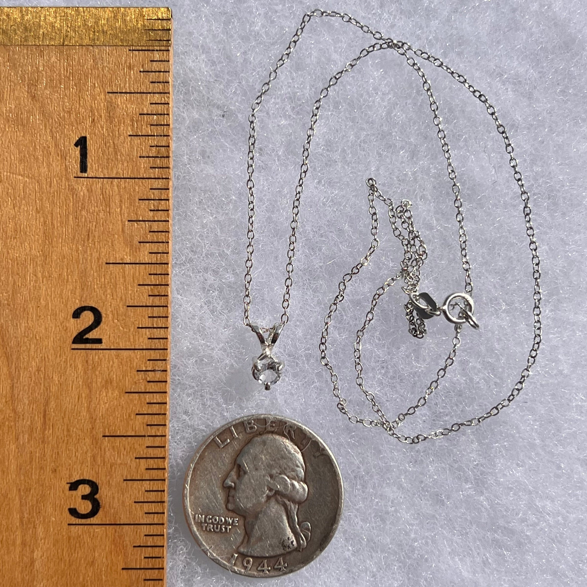 Faceted Petalite Necklace Sterling Silver #4003-Moldavite Life