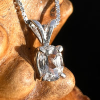 Faceted Petalite Oval Necklace Sterling Silver #4005-Moldavite Life