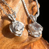 Faceted Petalite Rose Necklace Sterling Silver #3999-Moldavite Life