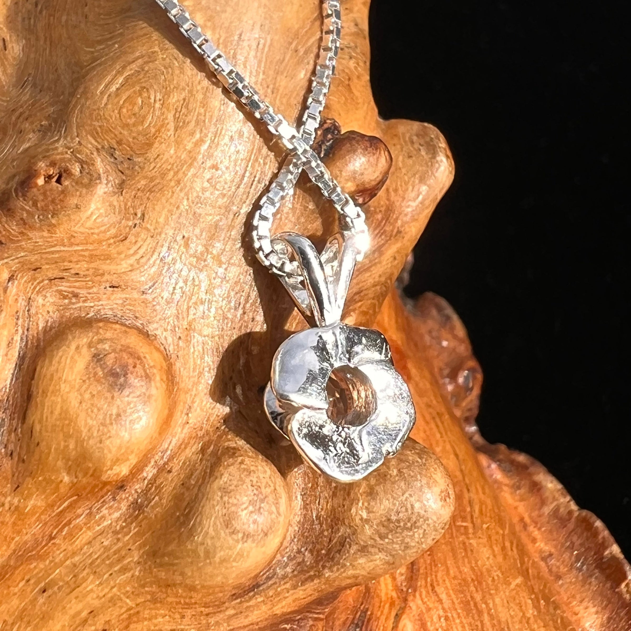 Faceted Petalite Rose Necklace Sterling Silver #3999-Moldavite Life