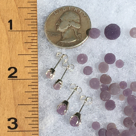 Grape Agate Post Earrings Sterling Silver