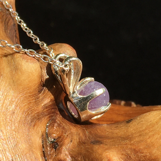 Grape Agate Pendant Dainty Silver Necklace #6224