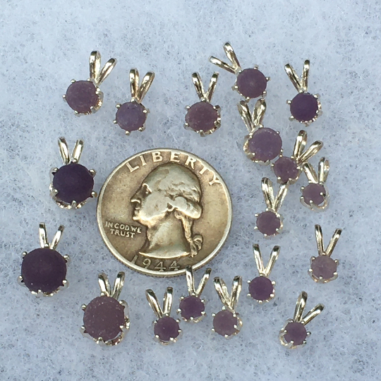 Grape Agate Pendant Dainty Silver Necklace #6224