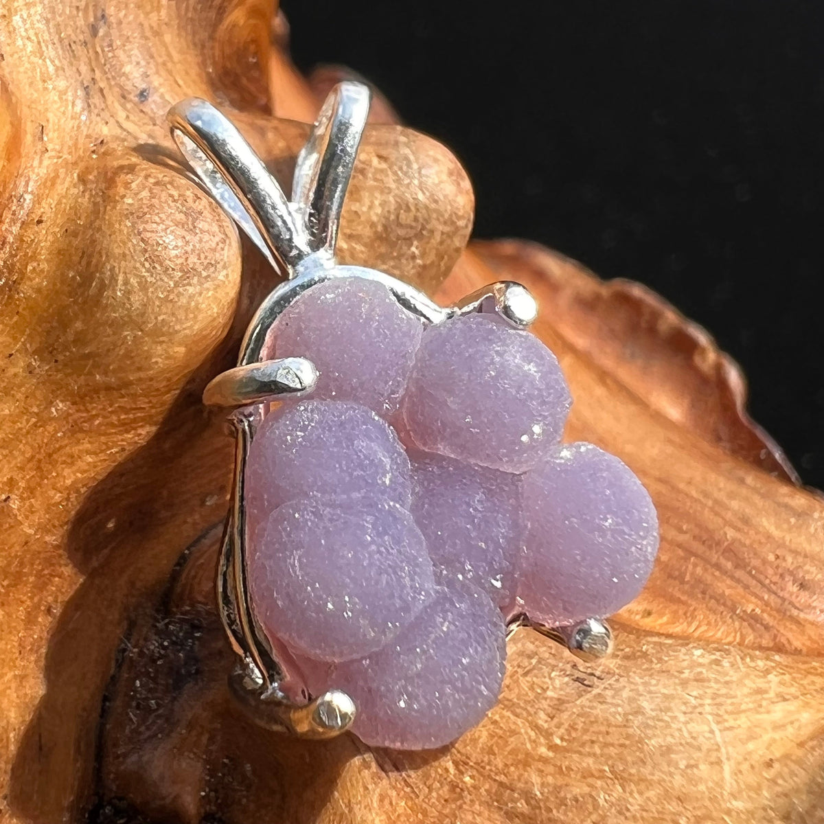 Grape Agate Pendant Sterling Silver #2543-Moldavite Life