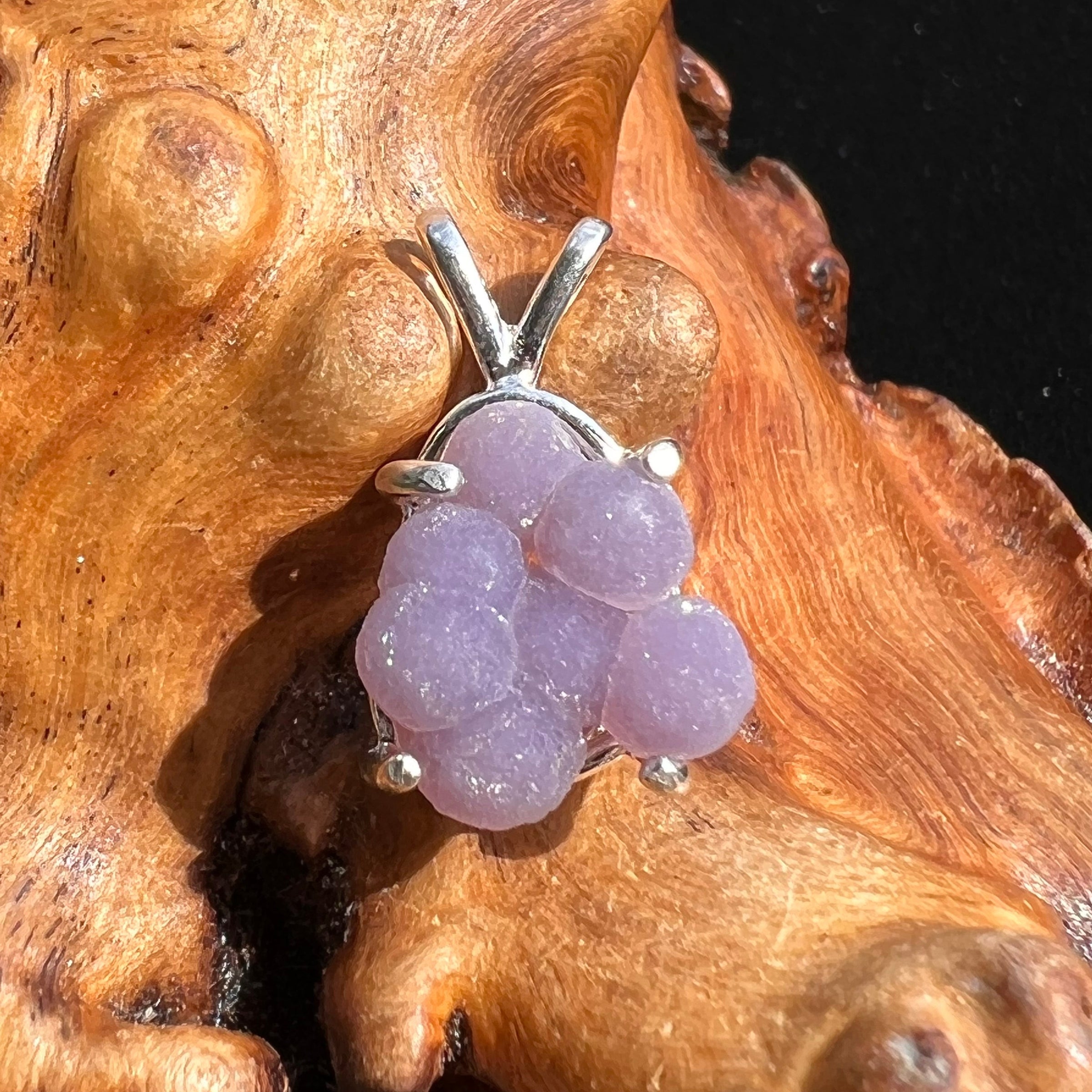 Grape Agate Pendant Sterling Silver #2543-Moldavite Life