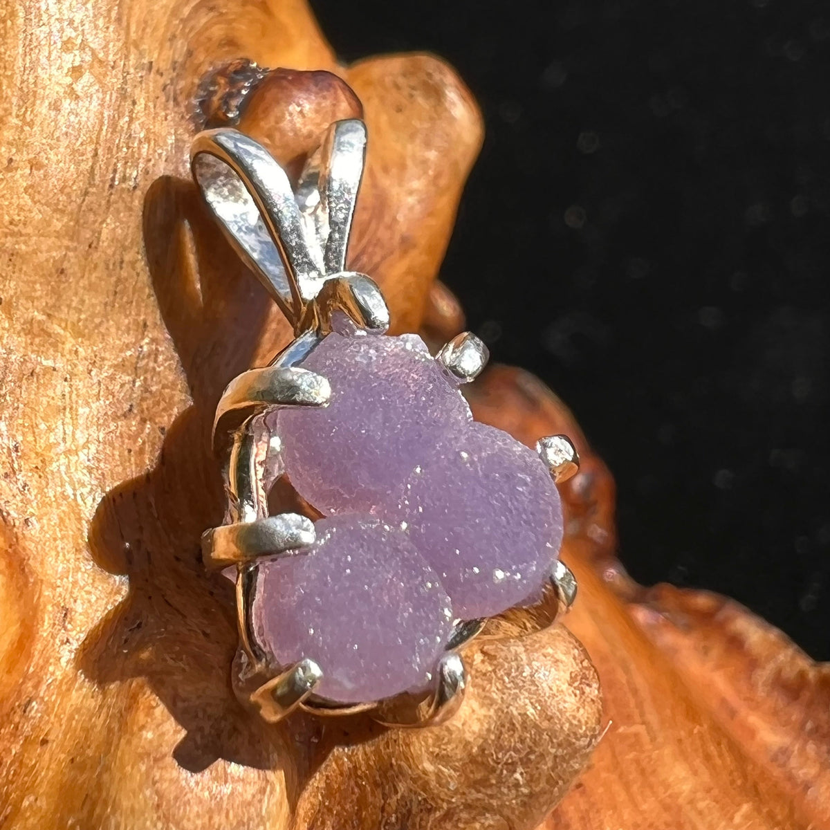 Grape Agate Pendant Sterling Silver #2650-Moldavite Life