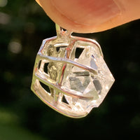 Herkimer Diamond Moldavite Basket Pendant Silver-Moldavite Life