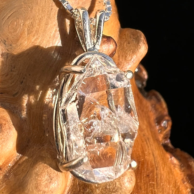 Herkimer Diamond Necklace Sterling Silver #5093-Moldavite Life