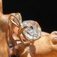 Herkimer Diamond Pendant 14k Gold # 2258-Moldavite Life