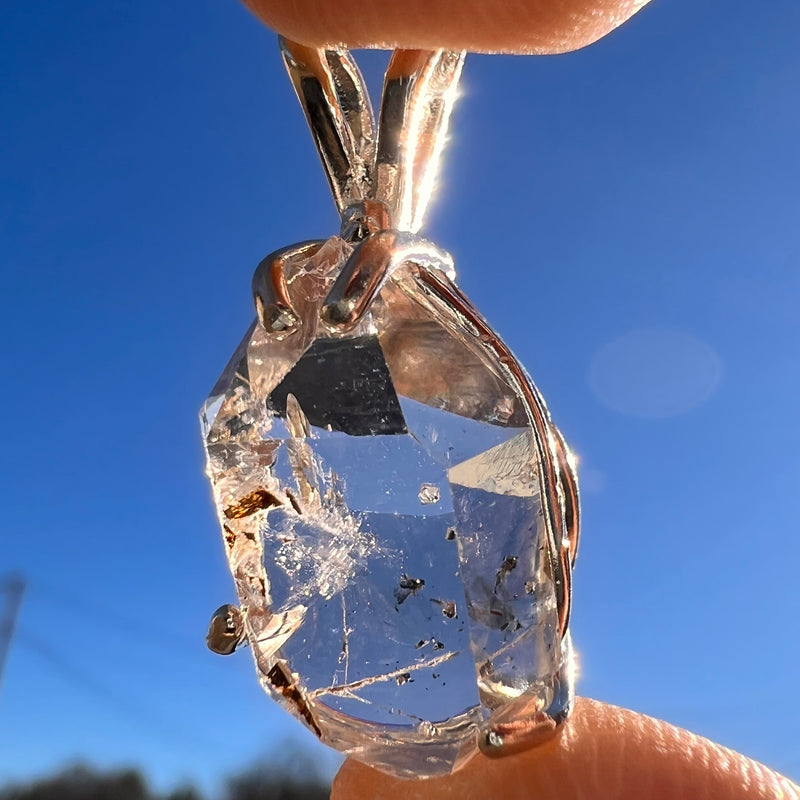 Herkimer Diamond Pendant Sterling Silver #3636-Moldavite Life