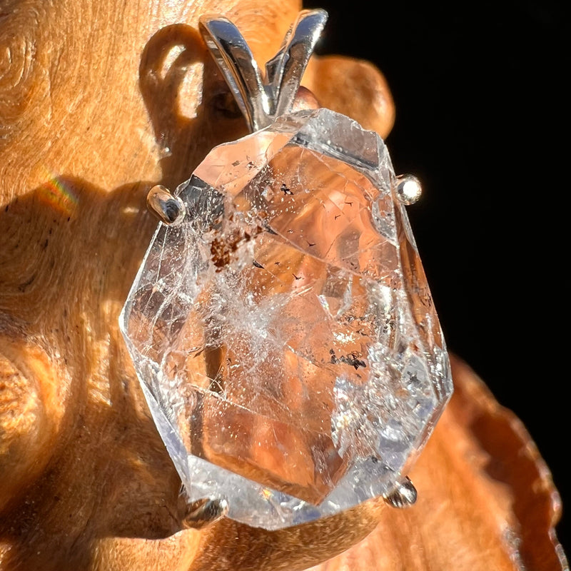 Herkimer Diamond Pendant Sterling Silver #3637-Moldavite Life